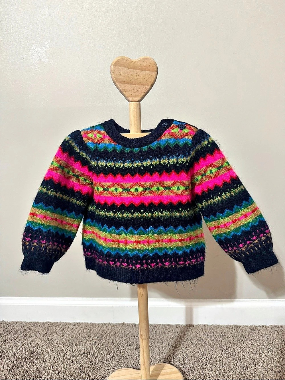 Baby Gap Baby Sweater Black & Pink 6-12 months